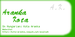 aranka kota business card